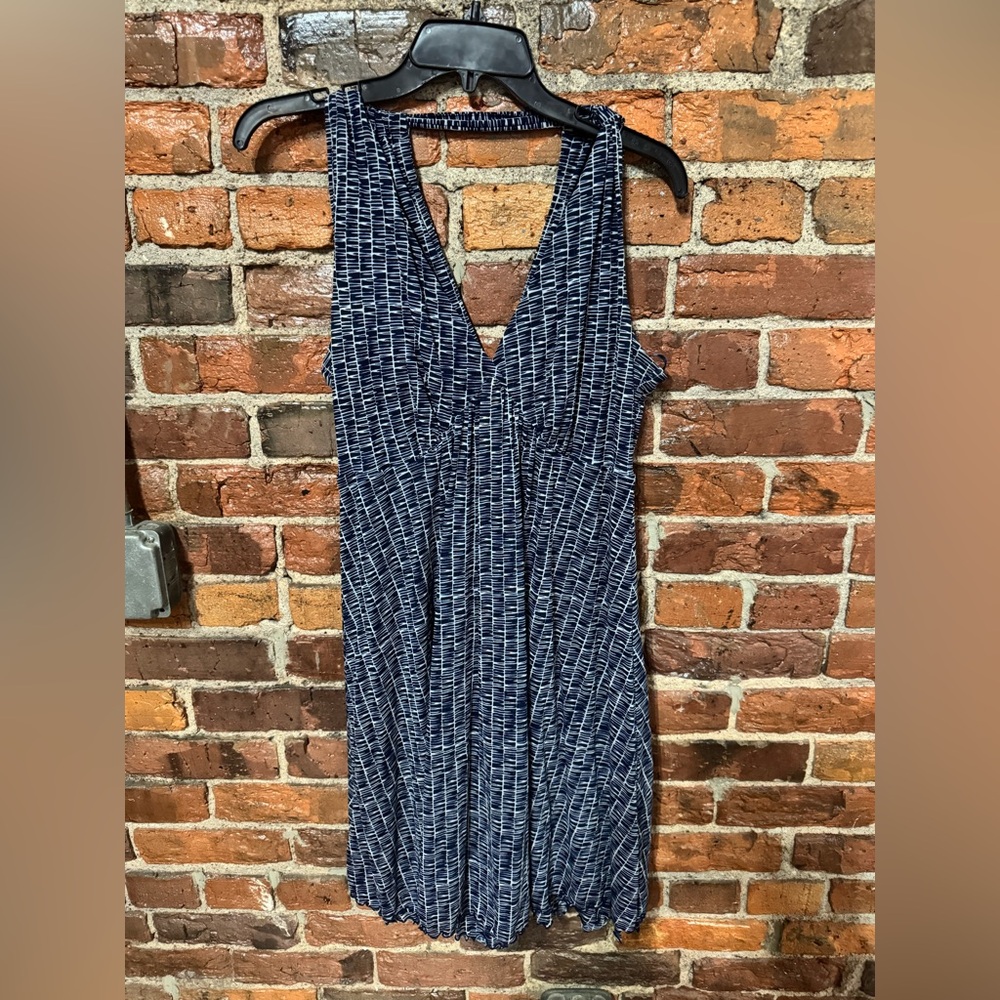 Kenneth Cole New York Navy and White Printed Mini Dress Size Extra Large - Picture 2 of 9